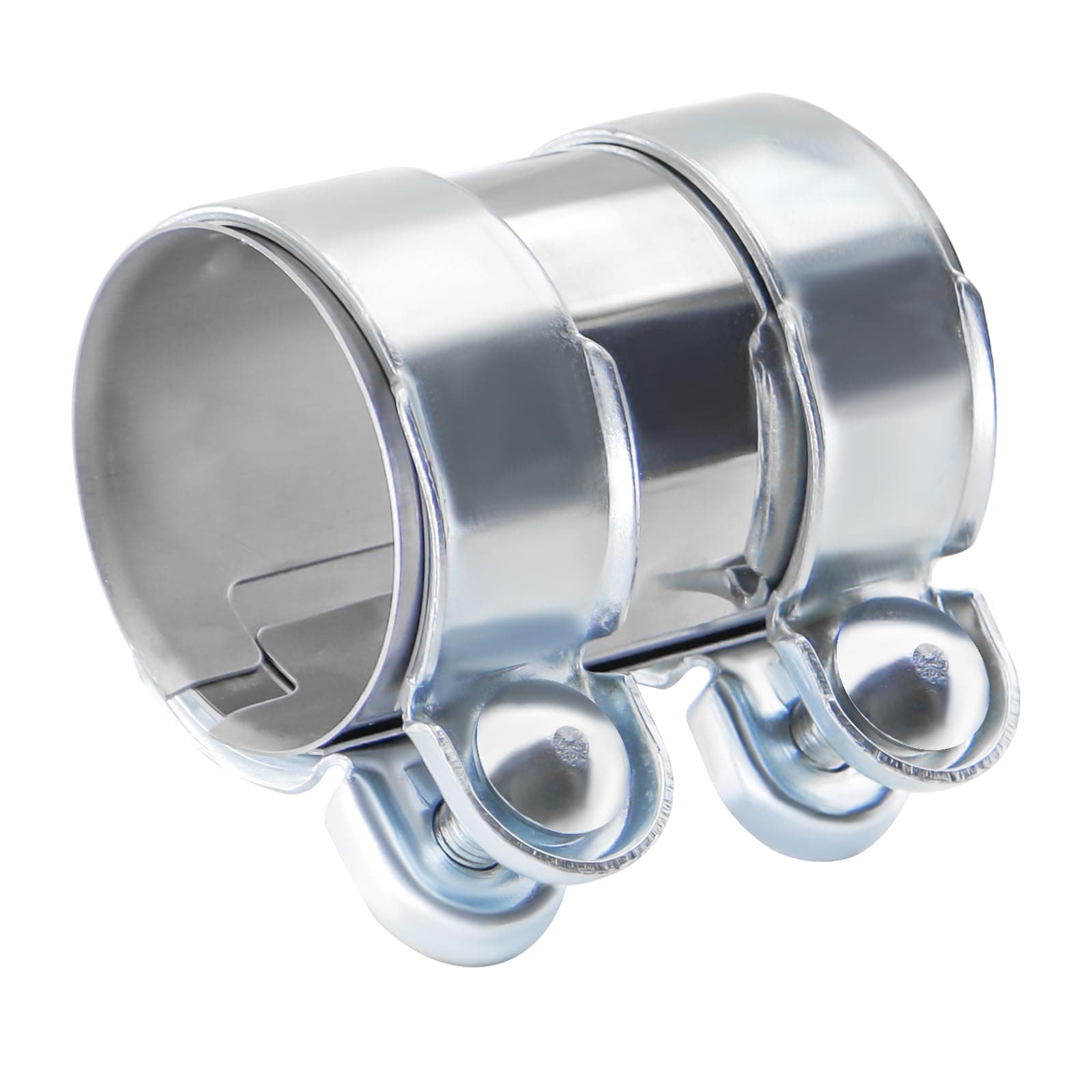 Auspuffschelle Rohrverbinder Doppelschelle, Ø60mm/L: 95mm Auspuffschelle Edelstahl, Auspuff Rohrverbinder Einsatz in Abgasanlagen von Gebäuden in der Automobilindustrie Φ60mm*95mm