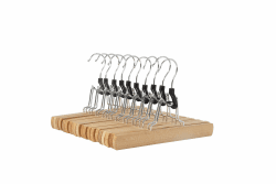 Amazon Basics Holzkleiderbügel für Hosen, Natur, 10er-Pack, Natural, 25x16.5 cm Natural 10