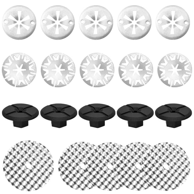 20 Stück Hitzeschutzblech Reparatursatz, Klemmscheiben, Praktisch Klemmscheiben Hitzeschutzblech,Metall Sternscheiben, Klemmscheibe zur Montage von Hitzeschilden unter Der Motorhaube Eines Autos
