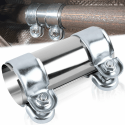 BSTDAYEVER Auspuffschelle Rohrverbinder Edelstahl Auspuff Verbinder 50x125mm Universal auspuff Schelle Doppelschelle Auto Auspuffrohrschelle Schalldämpfer Bandschelle Φ50x125mm