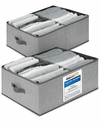 TOPP4u große Aufbewahrungsboxen 50x40x20 cm, 2er Set, Boxen Aufbewahrung groß, Aufbewahrungskorb faltbar, Kleiderschrank Organizer, Kleiderboxen, Kisten Kleiderschrank, Stoffboxen, Grau-Beige 50x40x20 cm - 2x Grau-beige Angebot bei HelloDeals