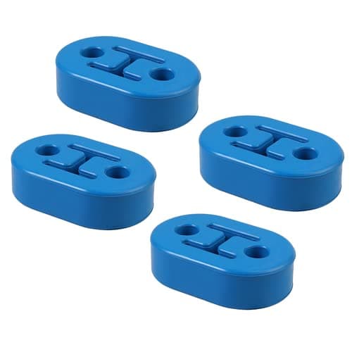 Bohaner 4 Stück Auspuffhalterungen 2 Löcher Universal Auspuffgummi Auspuffrohrhalter Auto Auspuff Aufhänger Auto Auspuffhalter Schalldämpfer Blau