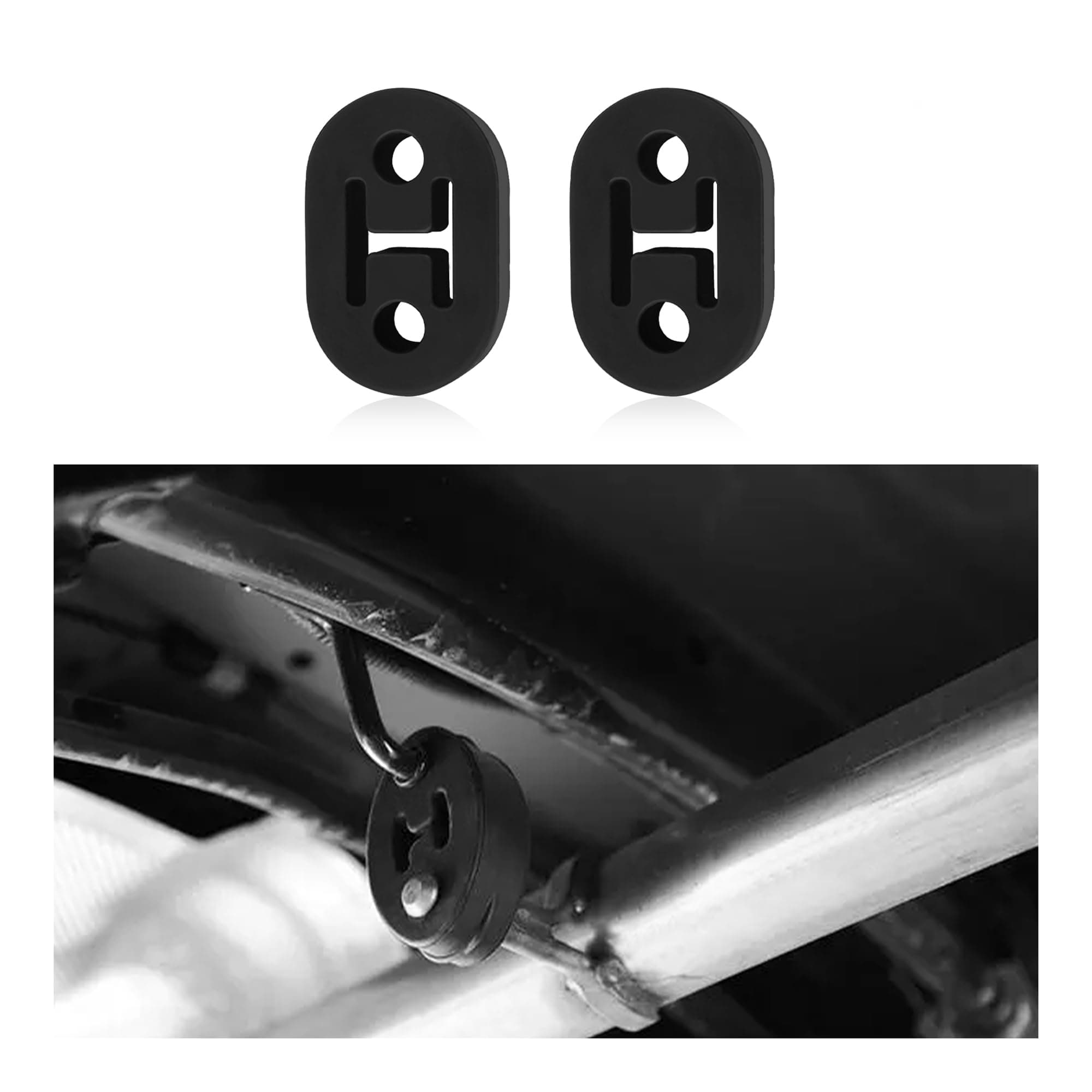 2PCS Hochleistungs 2 Löcher Auspuffgummi,12mm Loch Auspuff Halter Universal Fit Für Auto Lkw Suv,Isolator Auspuff Halter für Stoßdämpfer Geräuschreduzierung Von Auspuffanlage (2PCS) Angebot bei HelloDeals