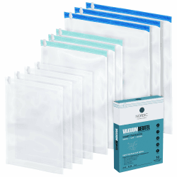 NORDIC Vakuumbeutel Reise (10er Set) in 3 Größen I Kompressionsbeutel I Reise Vakuumbeutel I Vakuumbeutel Kleidung I Vacuum Storage Bags I Rollen per Hand I ohne Staubsauger Zum Rollen 10er Set (S, M und L) Angebot bei HelloDeals