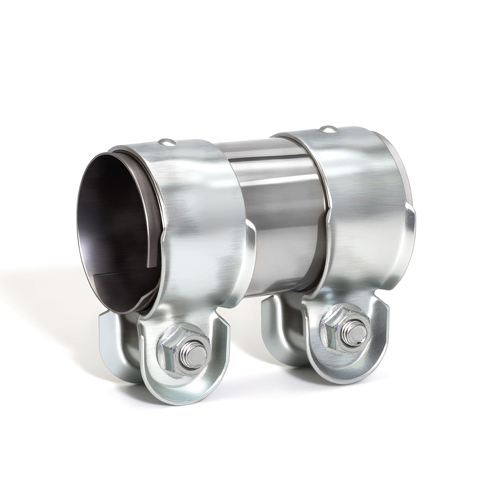 KINETOX Auspuffrohrsche Edelstahllle rohrverbinder Doppelschelle Auspuffschelle Passend für Auspuffrohre 60mm Rohrverbinder auspuff Einsatz in verschiedenen Auspuffanlagen Ø 65mm / L: 125mm Ø 125 mm x 65 mm
