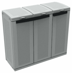 Terry, Ecocab 3, Schrank zum Mülltrennen, für den Innen- und Außenbereich, 3 separate Fächer - 102x39x88,7 cm 3 Fächer Grau Angebot bei HelloDeals