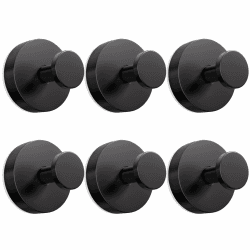Siblaies 6 Stück Saugnapfhaken Saugnapf Haken Vakuum Saughaken Wiederablösbar Ohne Bohren Saughaken Handtuchhaken Wandhaken Edelstahl für Küche Badezimmer Glatte Fenster Wand Glas(Schwarz) Angebot bei HelloDeals