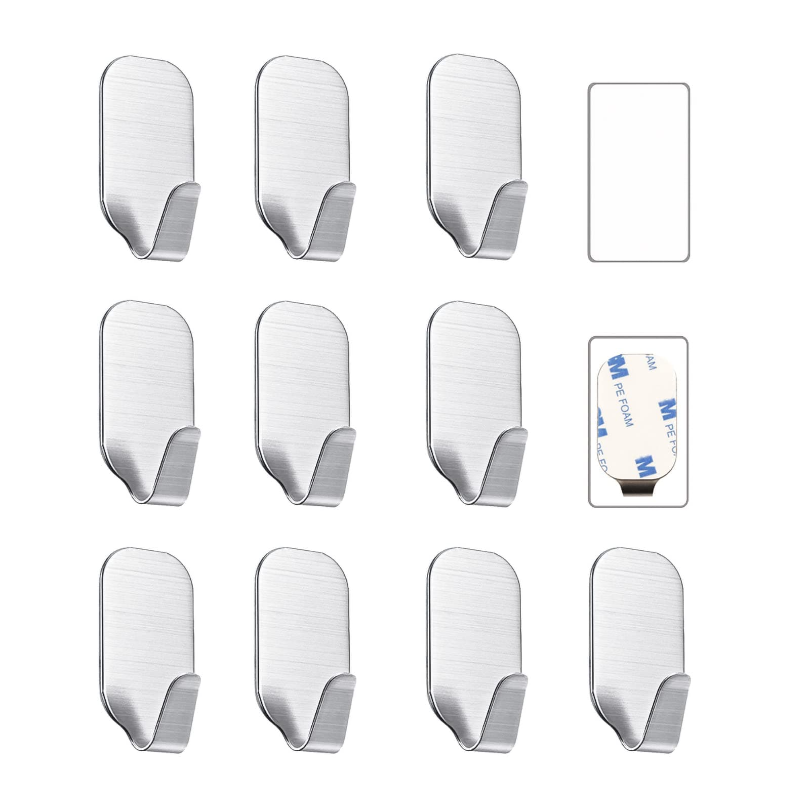 kleine Haken selbstklebend Edelstahl, Handtuchhaken ohne Bohren für Bad und Küche, starke Klebehaken für Wand 10 55mmX30mm