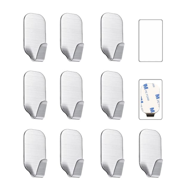 kleine Haken selbstklebend Edelstahl, Handtuchhaken ohne Bohren für Bad und Küche, starke Klebehaken für Wand 10 55mmX30mm