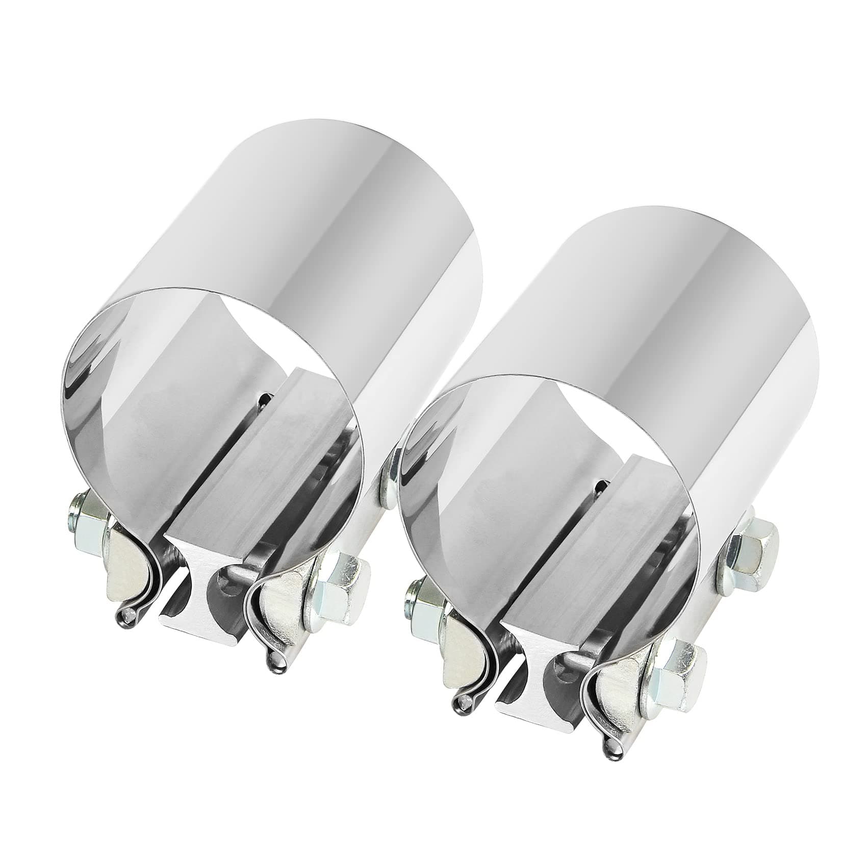 DOCAS 2pcs Ø 64 mm x 76.2 mm Länge Edelstahl Auspuffschelle Rohrverbinder rostfreier Edelstahl