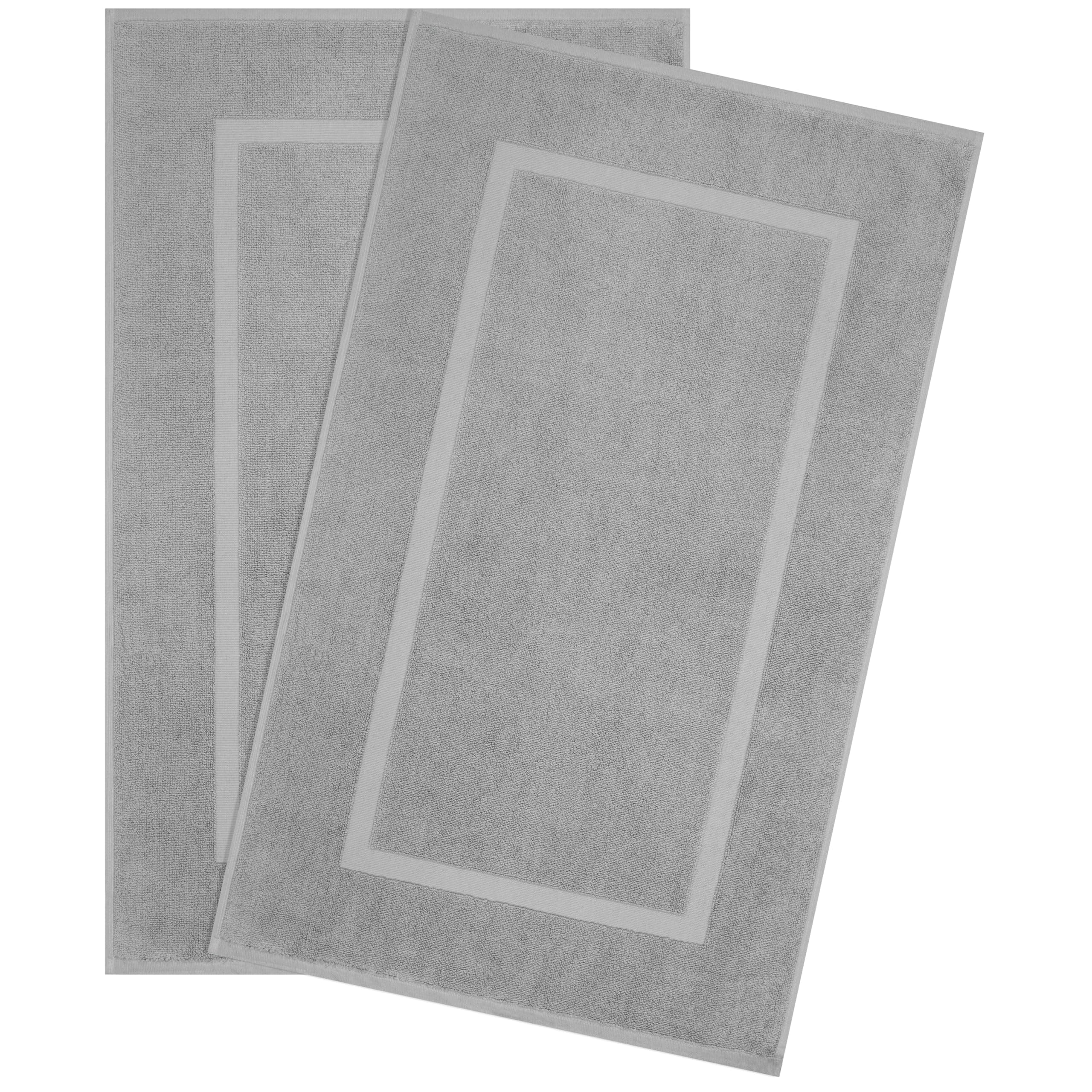 Hammetex Badvorleger Set 2 Teilig, 100% Baumwolle Duschvorleger für Badezimmer, Saugfähig Waschbar Bad Fußmatten 51x86 cm Große Badematten, Hellgrau 2 Badematte (51x86 cm) Hellgrau Angebot bei HelloDeals