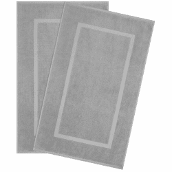 Hammetex Badvorleger Set 2 Teilig, 100% Baumwolle Duschvorleger für Badezimmer, Saugfähig Waschbar Bad Fußmatten 51x86 cm Große Badematten, Hellgrau 2 Badematte (51x86 cm) Hellgrau Angebot bei HelloDeals