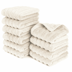Pure Label Gasthandtuch - 10er-Pack 30x50cm aus 100% Baumwolle - saugstark, schnelltrockend & weich - Gästehandtuch mit Anhängeschlaufe - Oeko-TEX Zertifiziert - Creme Gästetuch 30x50cm - 10er Set 05 Creme Angebot bei HelloDeals