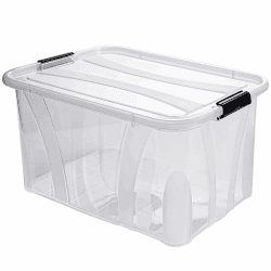 KONZEPT Aufbewahrungsbox mit Deckel 80L, BPA-frei, robuster Verschlussclips 80 L