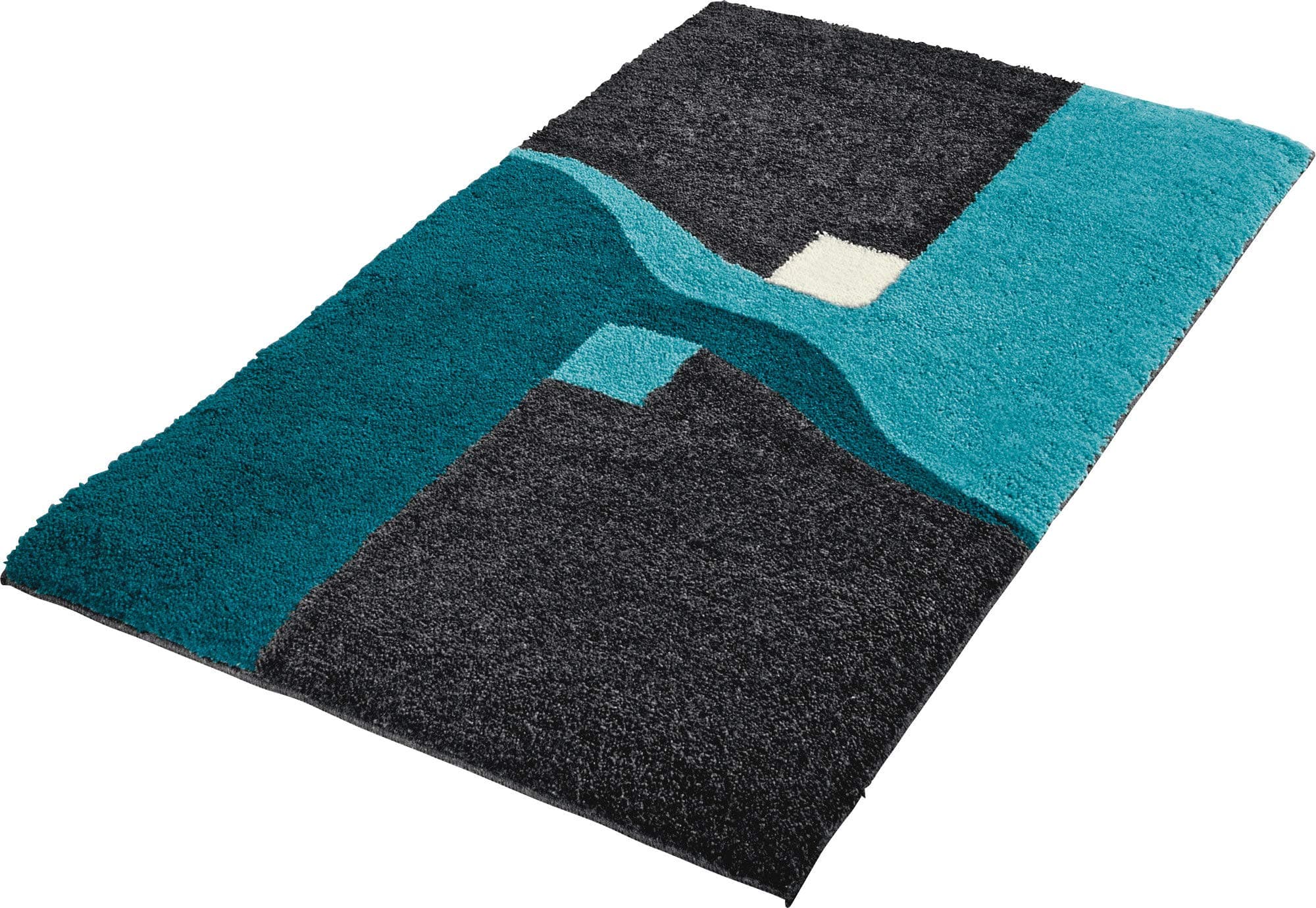 Erwin Müller Badematte Athen, Badteppich, Badvorleger rutschhemmend türkis Größe 60x100 cm - kuscheliger Hochflor, für Fußbodenheizung geeignet (weitere Größen) 60 x 100 cm (Rechteckig) Türkis