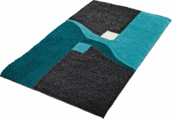 Erwin Müller Badematte Athen, Badteppich, Badvorleger rutschhemmend türkis Größe 60x100 cm - kuscheliger Hochflor, für Fußbodenheizung geeignet (weitere Größen) 60 x 100 cm (Rechteckig) Türkis Angebot bei HelloDeals
