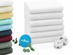ZOLLNER 6er Set Handtücher in 50x100 cm - saugstarke und weiche Badetücher in weiß - mit praktischem Aufhänger - waschbar bis 95°C - Baumwolle - Hotelqualität 6x Handtücher Weiß Angebot bei HelloDeals