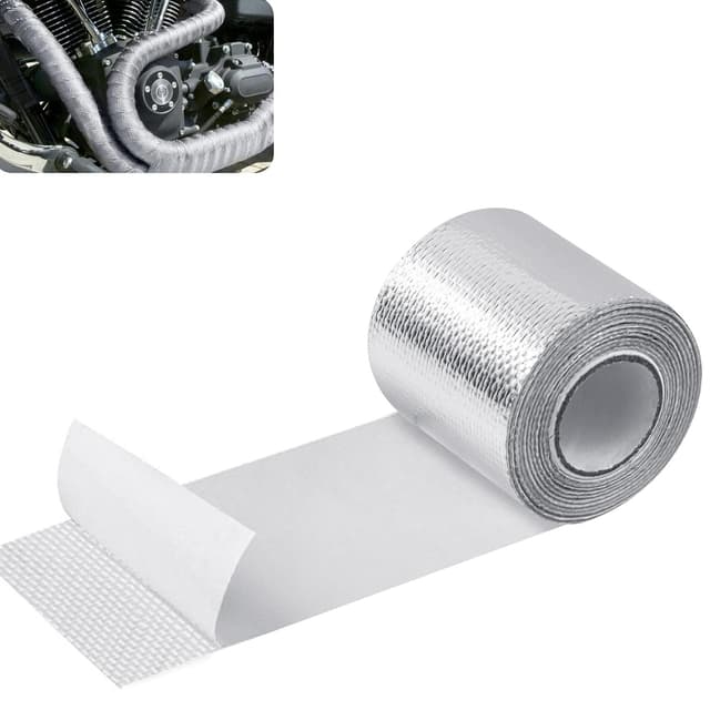 Auspuffbandage, 10m x 5cm Hitzeschutzband Auspuff, Auspuffband Hitzebeständig, Thermoband, Krümmerband, für Auto Motorrad Fächerkrümmer Krümmerband, 1 Stück