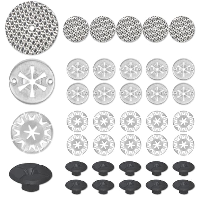 Nadinsta 35 Stück Metall Hitzeschutzblech Reparatursatz, 50 Mm und 30mm Klemmscheiben Hitzeschutzblech, Sicherungsscheiben Haube, Befestigung, Kunststoffmuttern Kompatibel Mit Vw Audi Skoda N90335004