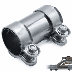 UESDU Auspuffschelle, Ø 55mm x 125 mm Rohrverbinder Edelstahl Doppelschelle Universal Verbinder Rohrverbinder Auspuff für Auspuffrohr mit 55 mm Durchmesser Angebot bei HelloDeals