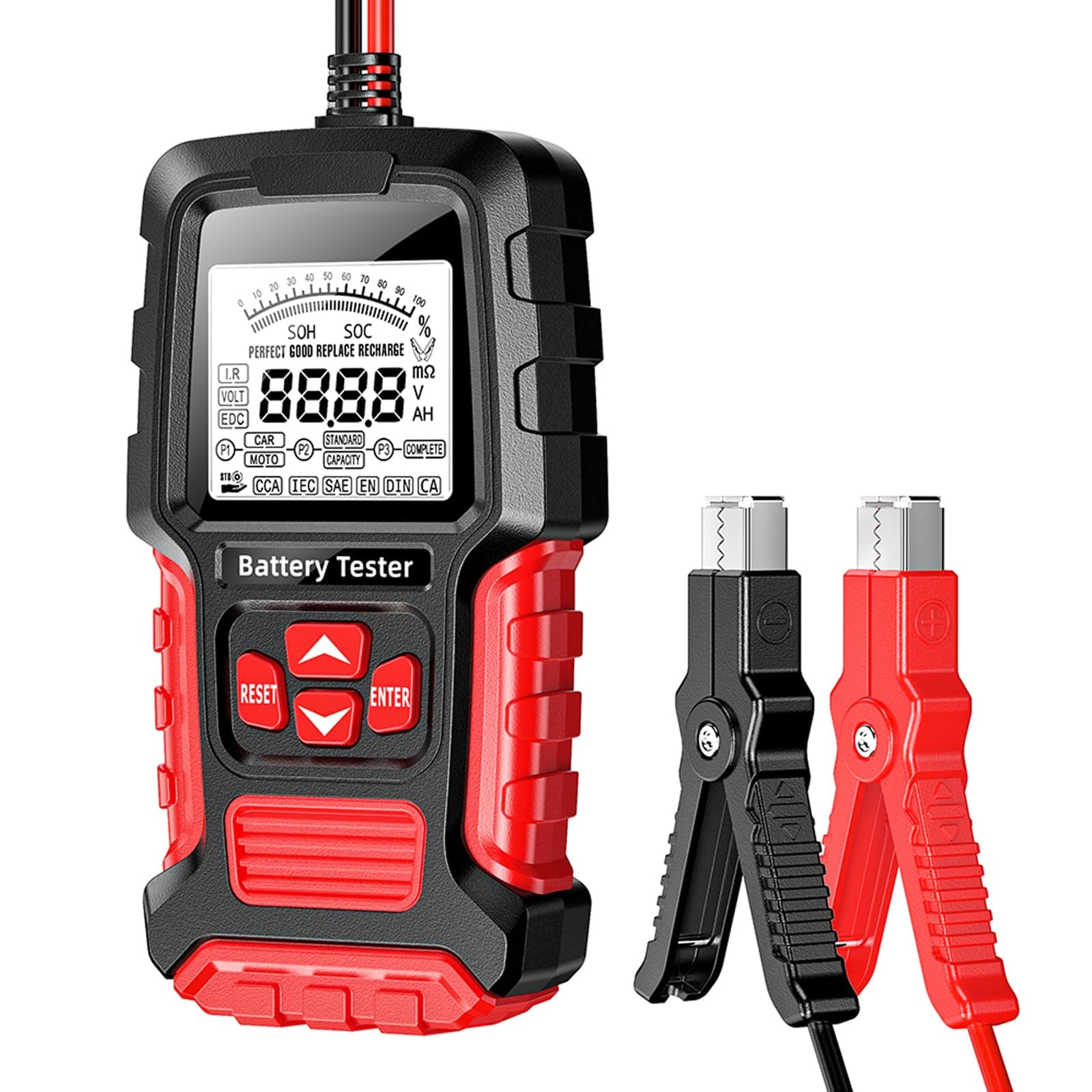 Autobatterie Tester 100-2000 CCA 12V und 24V Autobatterietester Batterietester Auto 3Ah-200Ah Digitaler Analysator, Kfz-Lichtmaschine für Auto Motorräder PKW-LKW ATV SUV Boot Angebot bei HelloDeals