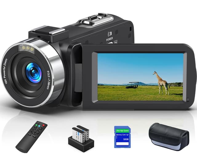 Delmodes Camcorder Videokamera 8K IR Nachtsicht Vlogging Kamera