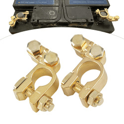 2pcs Batterieklemmen Batterie Polklemmen Universal Autobatterie Klemme mit Bolzen Batterieanschlussklemmen Messing Steckverbinder Polklemmen Plus Minus für Auto Boot Wohnmobil Caravan Transporter Angebot bei HelloDeals