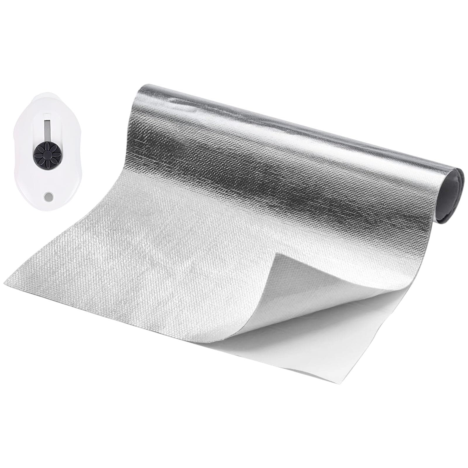 LongZYU Hitzeschutz Aluminium Platte 30 x 300 cm Kleberücken Aluminium Glasfaserblatt Praktische Hitzeschild Aluminisierte Hitzeschutzmatte Hitzeschutzfolie Selbstklebend für Schlauch Rohrisolierung 30 x 300 cm 0.2mm