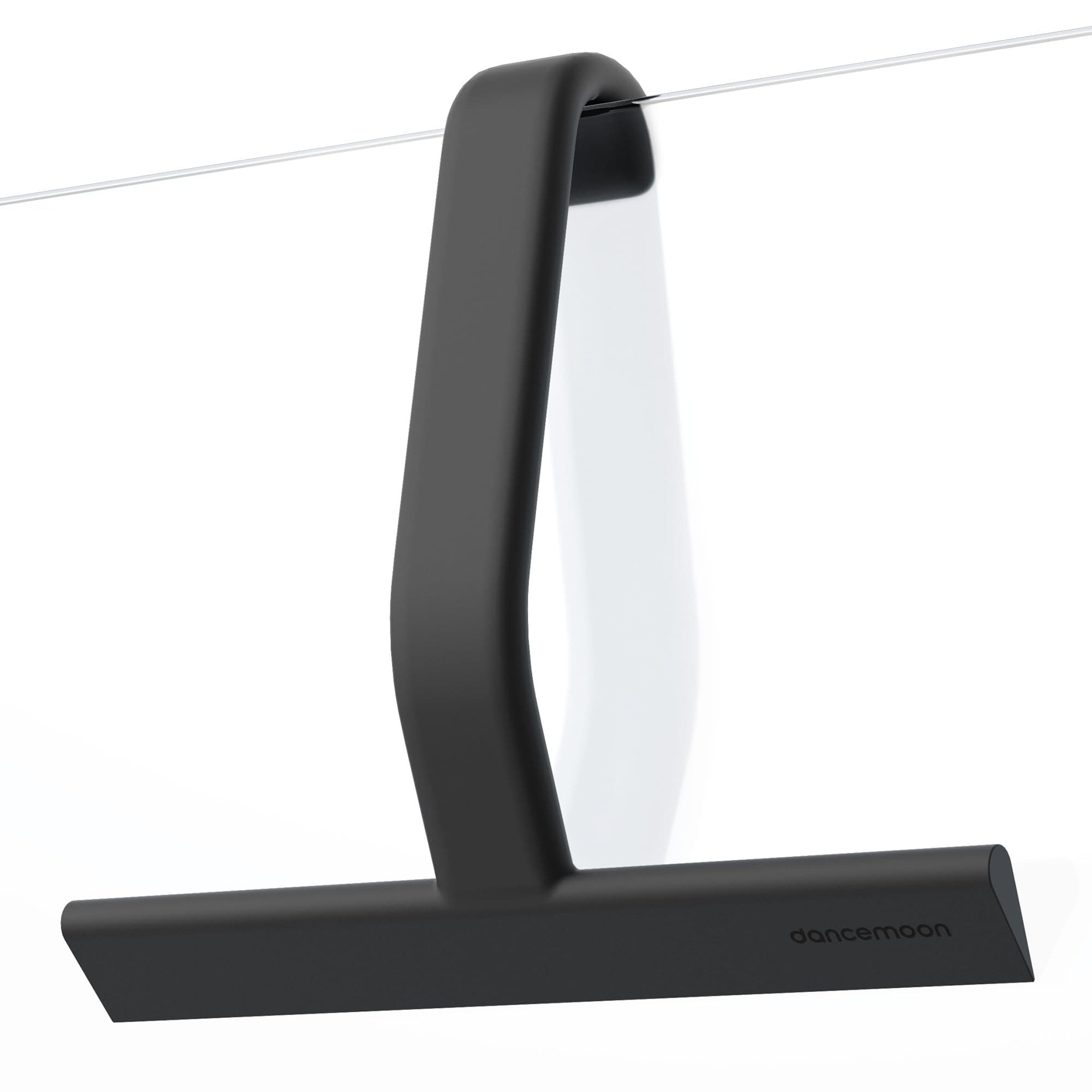 dancemoon JustHang Duschabzieher für Duschwand, einteiliges Silikon mit integriertem Haken, 25 cm, Schwarz