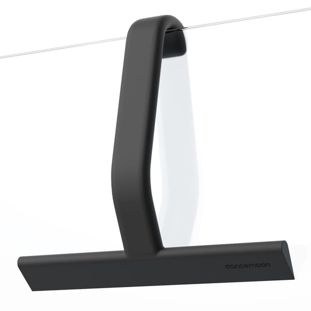 dancemoon JustHang Duschabzieher für Duschwand, einteiliges Silikon mit integriertem Haken, 25 cm, Schwarz