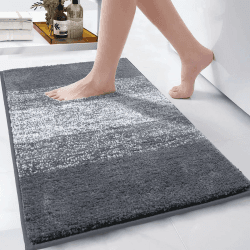 Enyhom Weich Groß Badematten 80 x 120 cm, Badezimmerteppich Badteppich rutschfeste Wasserabsorbierend Badvorleger für Dusche,Badewanne Maschinenwaschbar Duschvorleger Duschteppich,Grau Grau 80 x 120 cm Angebot bei HelloDeals