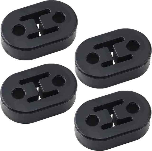 4 Stücke Auto Auspuff Aufhänger, Auto Auspuffhalter, Auto Gummi Auspuff, Universal Auto Gummi Auspuff Halterung für alle Fahrzeuge geeignet 2 Löcher 12mm - Schwarz Schwarz-4 Stücke