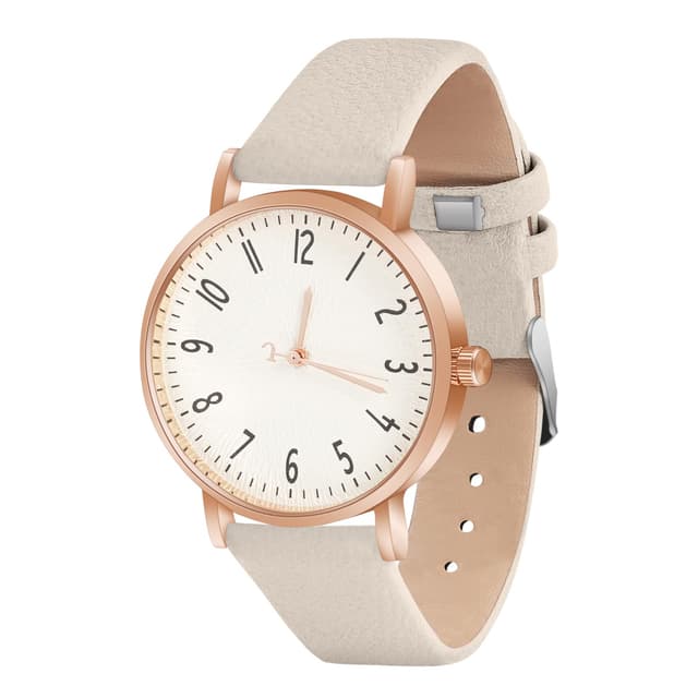 OFFCUP Damenuhr, Damen Analog Quarz Uhr mit Leder Armband, Uhren Damen Einfache Business Klassische Armbanduhr Lässig Quarzuhr Kleideruhr, 3 Zeiger Beige