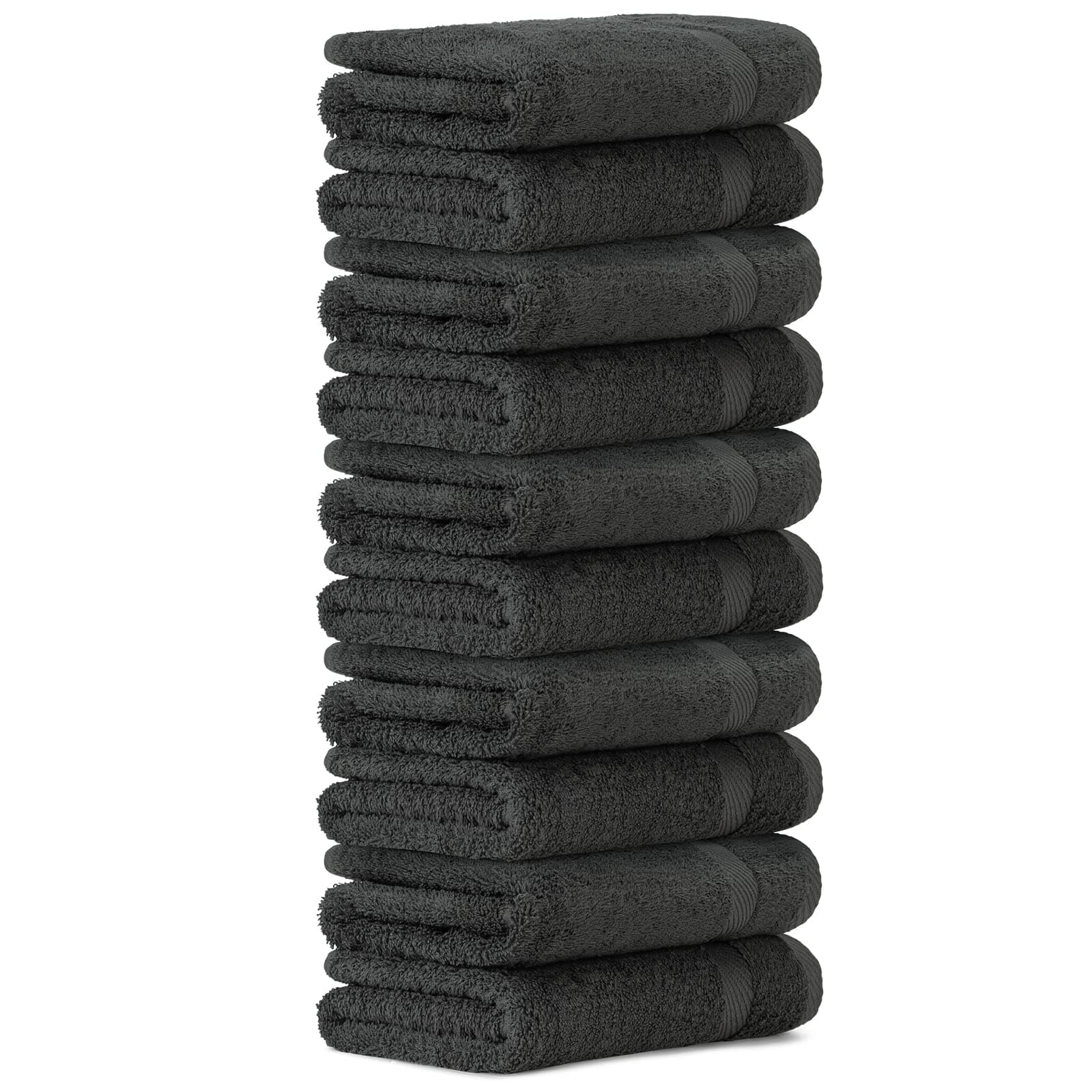 Luckytowel 10er Set Handtücher 50x100 cm 100% Baumwolle, 600g/m² Oeko-Tex Handtuch-Set 10er Pack Anthrazit Anthrazit 10er Pack Handtücher 50x100cm