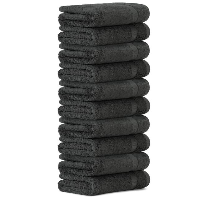 Luckytowel 10er Set Handtücher 50x100 cm 100% Baumwolle, 600g/m² Oeko-Tex Handtuch-Set 10er Pack Anthrazit Anthrazit 10er Pack Handtücher 50x100cm