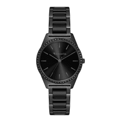 Tamaris Damenuhr - Kleine, Sportlich-Elegante Armbanduhr 30mm Schwarz Tiny Zirkonia