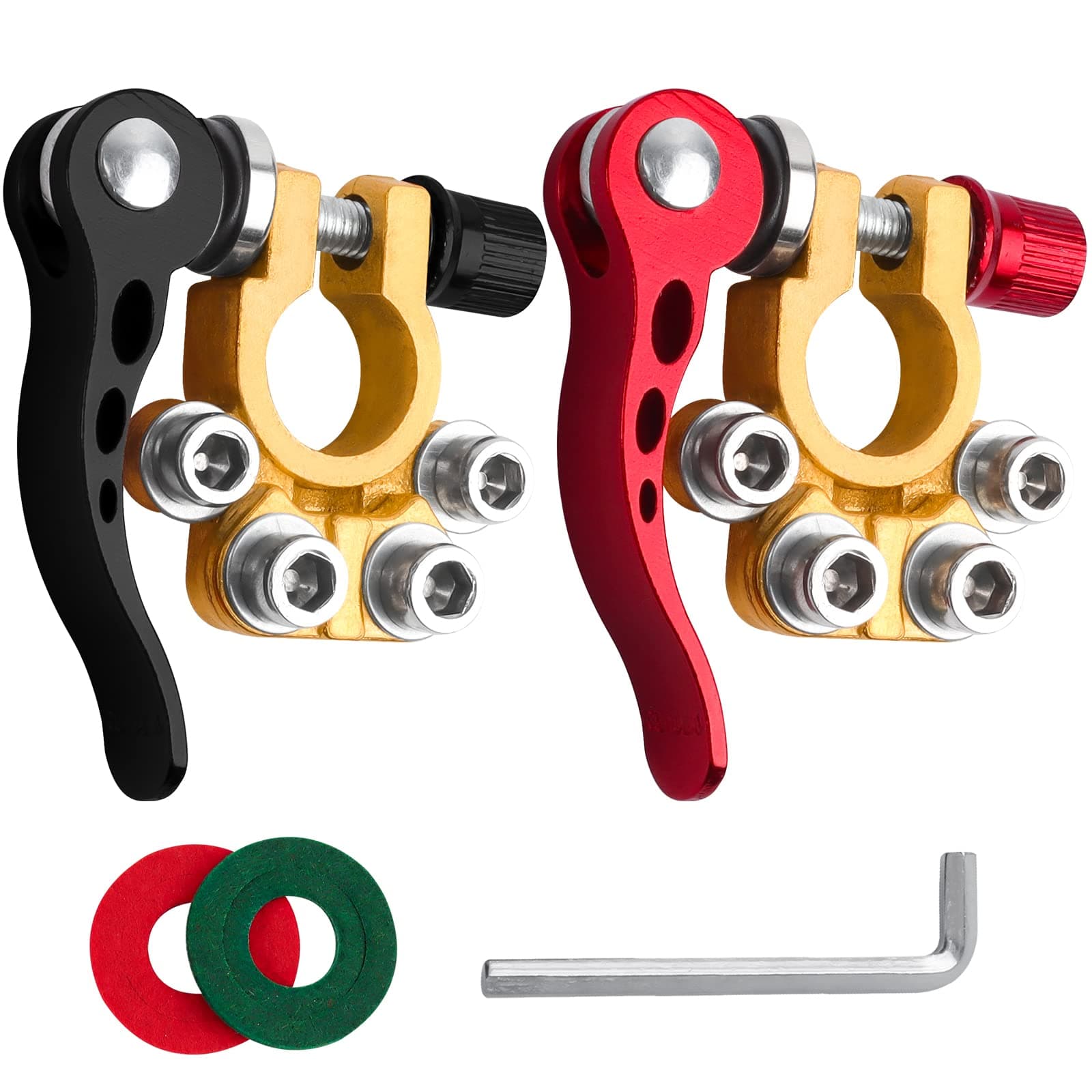 2 Stk Batterieklemmen 12V 4-Wege, JatilEr Polklemmen Autobatterie 12V Schnellverschluss Sicher Geklemmt Batterieklemmen Polklemmen Messing für PKW, Transporter, Schiffe, Wohnmobile 12/24/60V Angebot bei HelloDeals