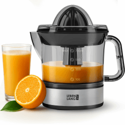 LEBENLANG Zitruspresse elektrisch - 2 Kegel & BPA-Frei I Hohe Saftausbeute I 700ml Orangenpresse elektrische Saftpresse Edelstahl für Zuhause I Entsafter Zitronenpresse Orangensaftpresse Fruchtpresse Angebot bei HelloDeals