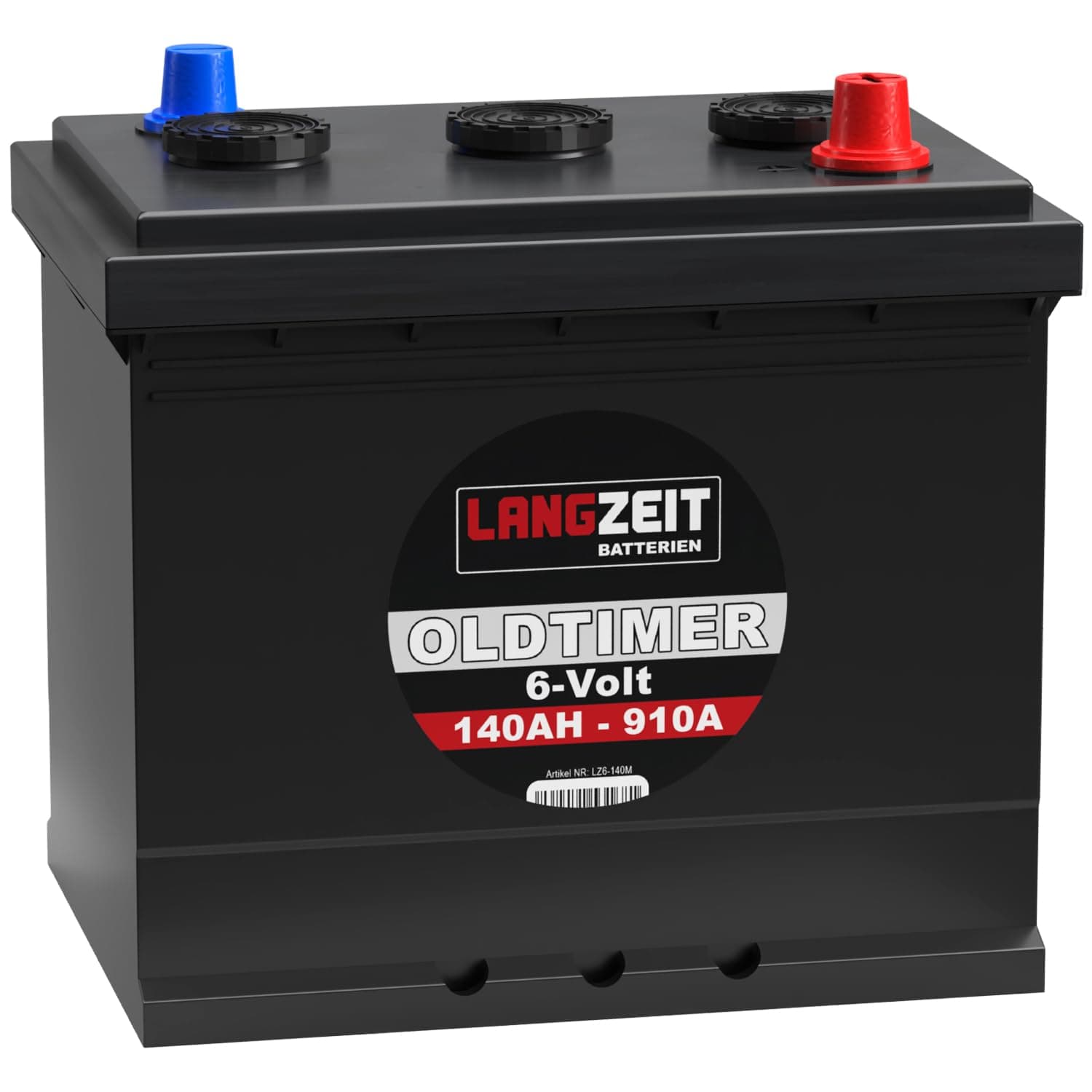 LANGZEIT Oldtimer Batterie 6V 140Ah Autobatterie Starterbatterie 6-Volt gefüllt & geladen einbaufertig