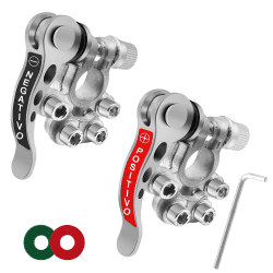 2 Stück Batterie Anschlussklemmen, 6-24V Batterieklemmenklemmen,BatteriePolklemmen,BatterieSchalter, Positive Negative ​Anschlüsse Zubehör für Pkw Lkw Boot Motorad Silber Angebot bei HelloDeals