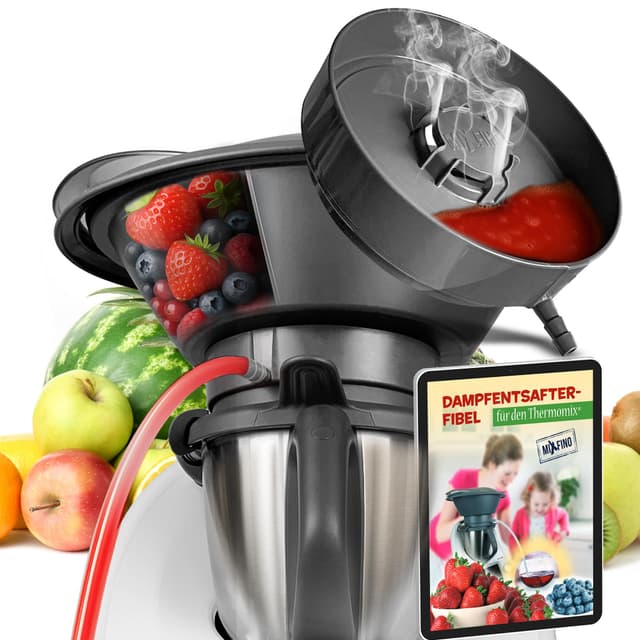 MixFino Dampfentsafter für Thermomix TM6, TM5, TM31 & Friend | Entsafter Zubehör für große Mengen Obst & Gemüse aus deinem Garten | Saftkocher Aufsatz für Säfte, Gelee & Sirup | Made in Germany Tm6/Tm5 Entsafter
