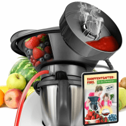MixFino Dampfentsafter für Thermomix TM6, TM5, TM31 & Friend | Entsafter Zubehör für große Mengen Obst & Gemüse aus deinem Garten | Saftkocher Aufsatz für Säfte, Gelee & Sirup | Made in Germany Tm6/Tm5 Entsafter Angebot bei HelloDeals