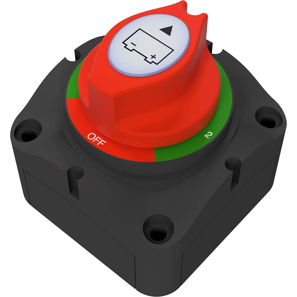 Offgridtec Batterie-Wahlschalter für 12V/24V/36V-Systeme, 200A Dauerstrom, M8-Anschlüsse, Drehschalter 1-2-Beide-AUS für Dual-Batteriekreise, Feuchtigkeits- & UV-beständig, ABS-Gehäuse Batteriewahlschalter 175A M10