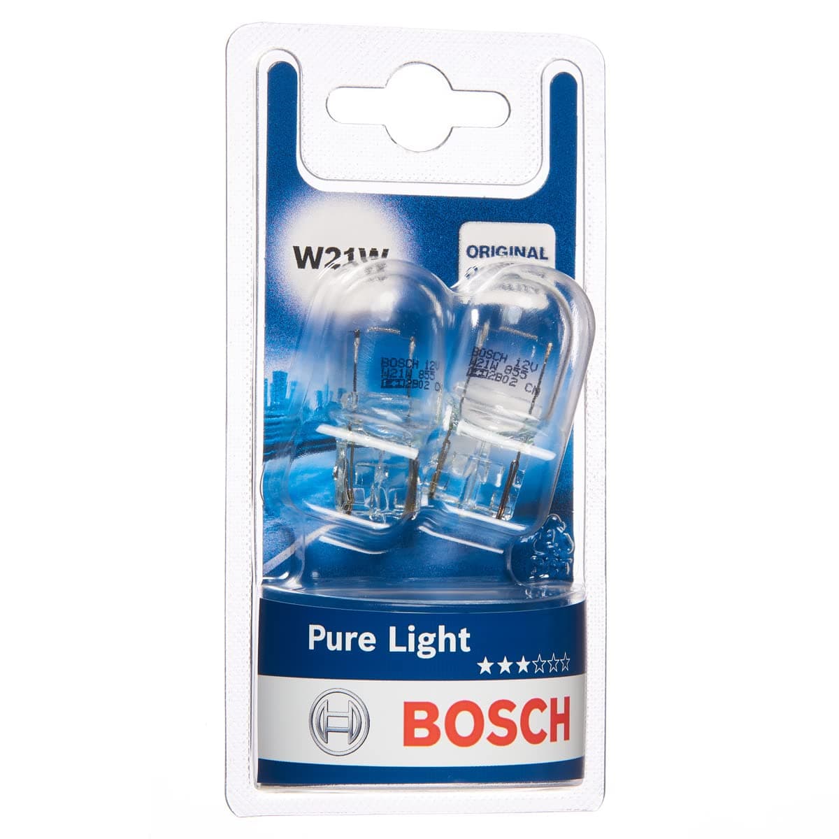 Bosch W21W Lampe Pure Light 12V 21W W3x16d (2 Stück) W21W - Pure Light