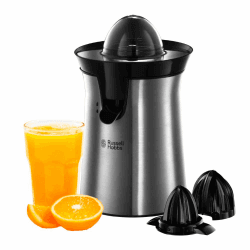 Russell Hobbs 22760-56 Orangenpresse und Zitruspresse elektrisch, 2 Presskegel, Edelstahl (Tropf Stopp Funktion, spülmaschinenfest, BPA frei) Saftpresse, Grau, 27.6 x 17.4 x 16.8 cm Angebot bei HelloDeals