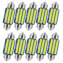 NEOVSUNY LED Innenbeleuchtung Auto, 10 Stück 39MM Auto Innen Beleuchtung, 12V Auto-LED-Glühbirne Innenraum, Canbus Fehlerfrei Innenraumbeleuchtung Birne, Auto LED-Lampe Ambientebeleuchtung, Weiß 39MM-10PC