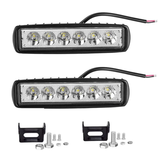 PICAA Mini LED Arbeitsscheinwerfer 12V 24V, 2 Stücke 6 Zoll 18W Spot 6000K Weiß Led Scheinwerfer Zusatzscheinwerfer für Auto Offroad 4X4 Traktor LKW Motorrad 2x 6 Zoll 18W