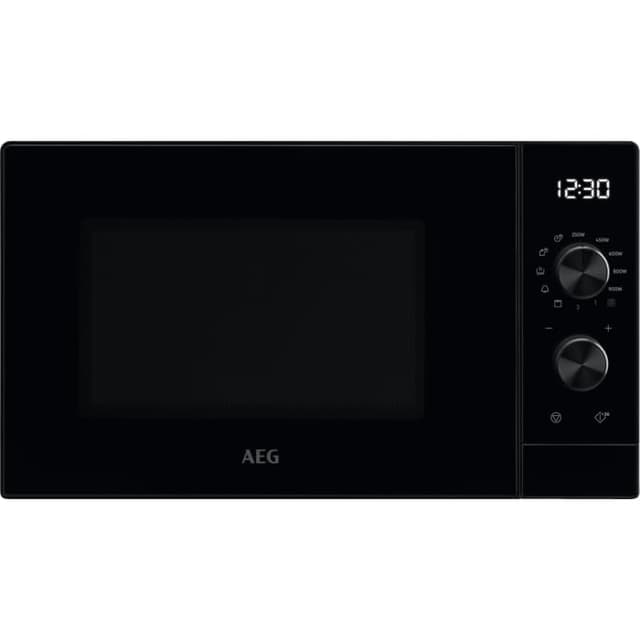 AEG MFB252DB Freistehende Mikrowelle mit Grillfunktion - 25L,900W,7 Leistungsstufen,Invertertechnologie,Auftau-Funktion,LED-Beleuchtung,Edelstahl-Innenraum,SteamPot,Schwarz 25 Liter
