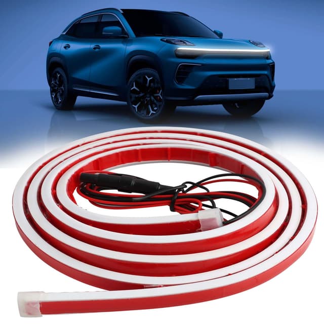 EuAcesry Waterproof Auto Streifen Licht, 150 cm Car Hood LED Strip Lights, Universal Auto Tagfahrlicht, 10-16V Car Hood Light Strip Motorhaube Lichtstreifen für SUV, LKW