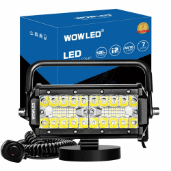 WOWLED Magnetische LED-Arbeitslichtleiste, 17.8 cm, 120 W, LED-Combo-Strahler mit magnetischer Basishalterung, tragbare LED-Licht-Flutlicht und Spot für Camping, Auto, Fahrlampe, Nebelscheinwerfer 120W Combo Magnetic Light Bar Angebot bei HelloDeals